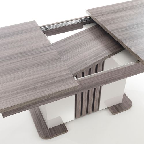 Table rectangulaire 1 allonge PESARO Imitation chêne/gris