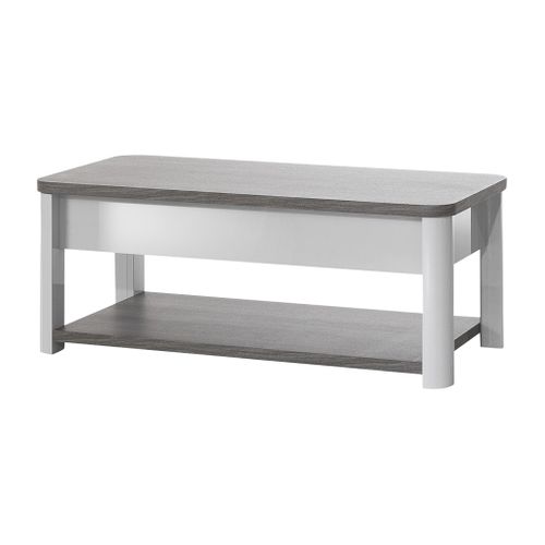 Table basse PESARO Imitation chêne/gris vue de profil