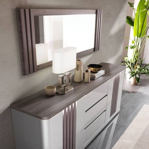 Miroir PESARO Imitation chêne/gris