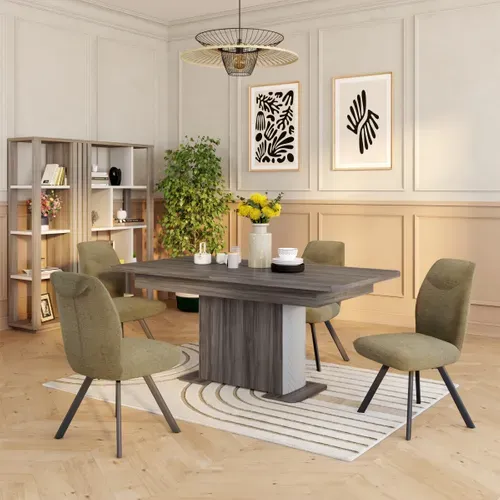 Bibliothèque PESARO Imitation chêne/gris vue d'ambiance 1