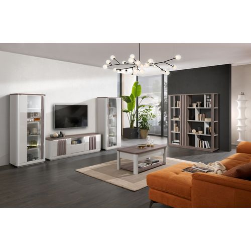 Bibliothèque PESARO Imitation chêne/gris