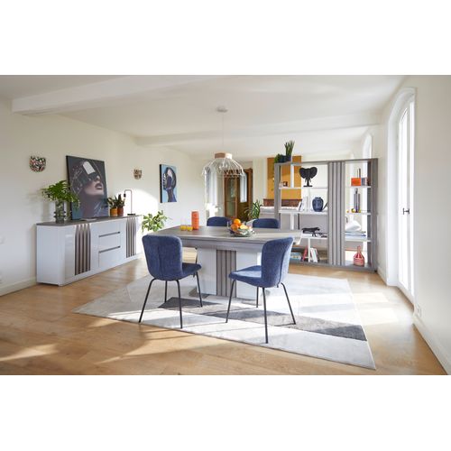 Bibliothèque PESARO Imitation chêne/gris