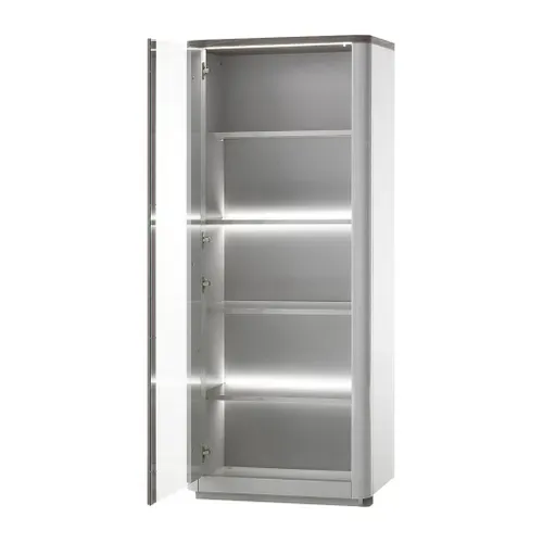 Vitrine 1P PESARO imitation chêne gris et gris