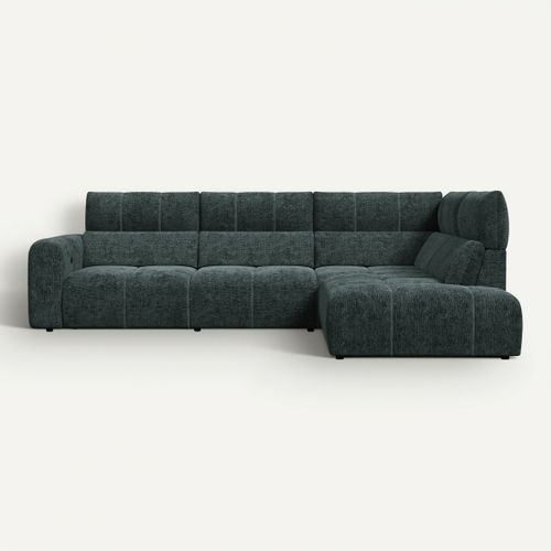 Canapé angle relax électrique droit UNIVERS tissu sajma vert vue de face