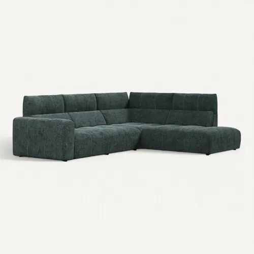 Canapé angle relax électrique droit UNIVERS tissu sajma vert vue 3/4