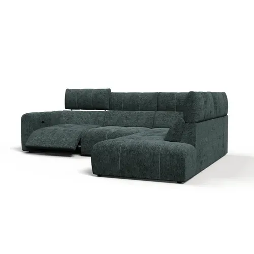 Canapé angle relax électrique droit UNIVERS tissu sajma vert