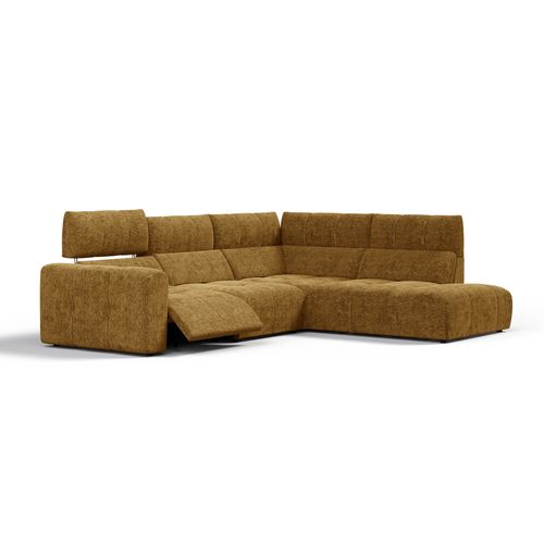 Canapé angle relax électrique droit UNIVERS tissu sajma jaune