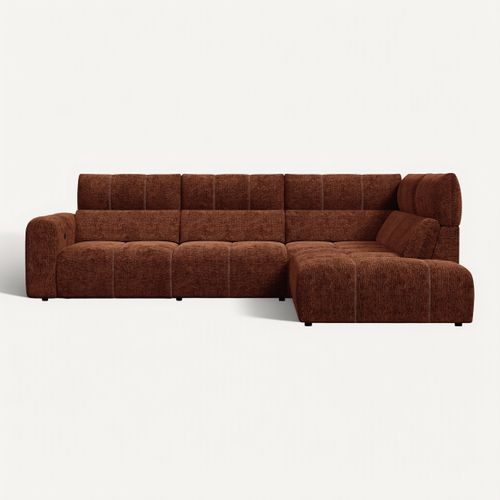 Canapé angle relax électrique droit UNIVERS tissu sajma brique vue de face