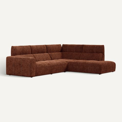 Canapé angle relax électrique droit UNIVERS tissu sajma brique vue 3/4