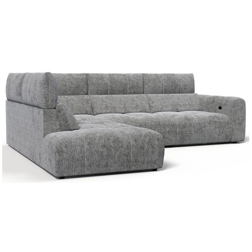 Canapé angle relax électrique gauche UNIVERS tissu sajma gris moyen