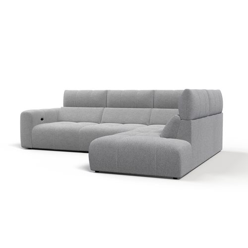 Canapé angle relax électrique droit UNIVERS tissu oro gris moyen