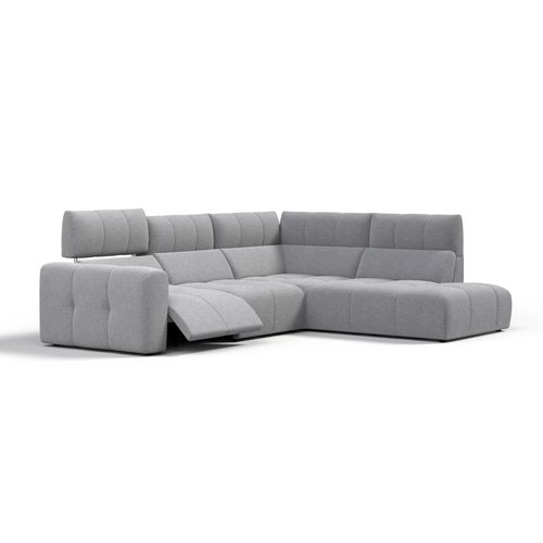 Canapé angle relax électrique droit UNIVERS tissu oro gris moyen