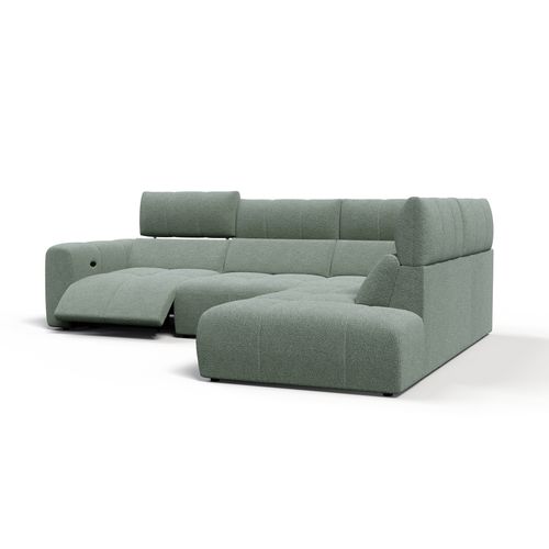 Canapé angle relax électrique droit UNIVERS tissu oro lichen