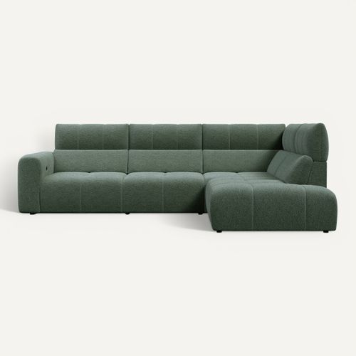Canapé angle relax électrique droit UNIVERS tissu oro vert vue de face