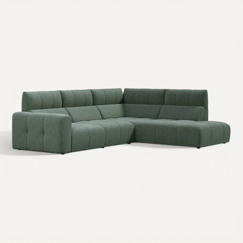 Canapé angle relax électrique droit UNIVERS tissu oro vert vue 3/4