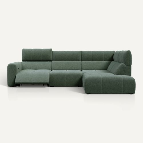 Canapé angle relax électrique droit UNIVERS tissu oro vert