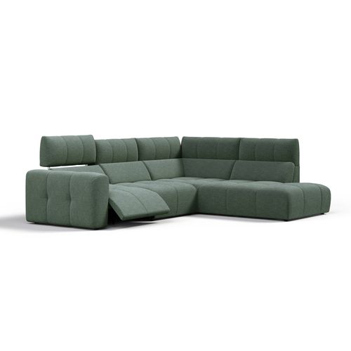 Canapé angle relax électrique droit UNIVERS tissu oro vert