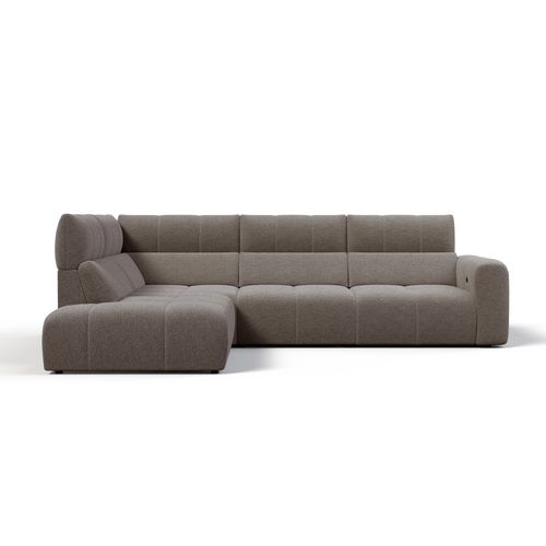 Canapé angle relax électrique gauche UNIVERS tissu oro taupe