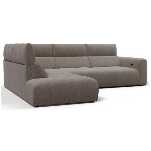 Canapé angle relax électrique gauche UNIVERS tissu oro taupe