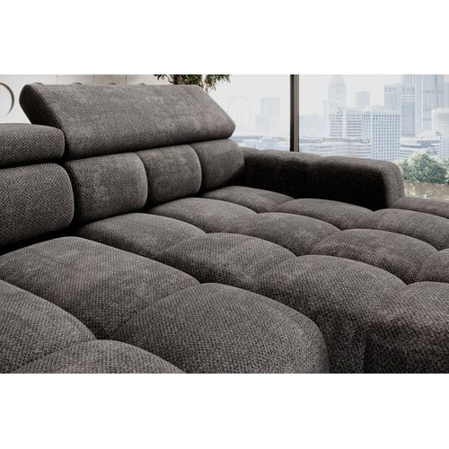 Canapé d'angle relax AUGUSTIN méridienne droit gris foncé