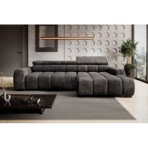 Canapé d'angle relax AUGUSTIN méridienne droit gris foncé