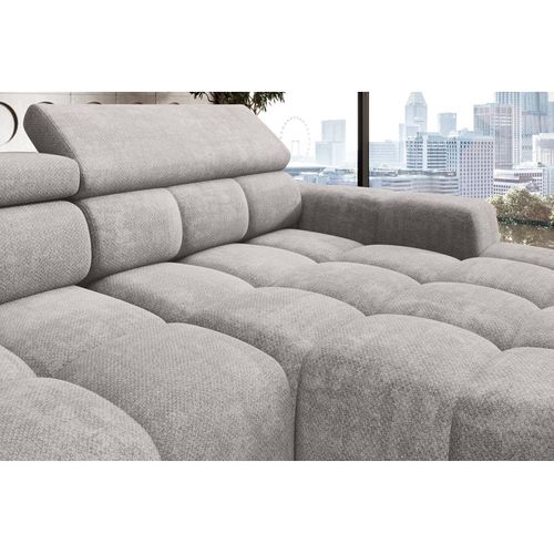 Canapé d'angle relax AUGUSTIN méridienne droit blanc cassé