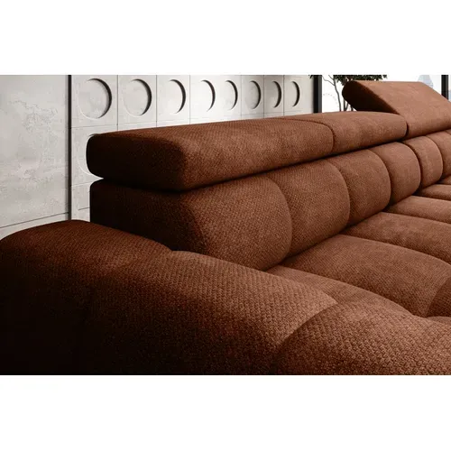 Canapé d'angle relax AUGUSTIN méridienne droit terra cotta