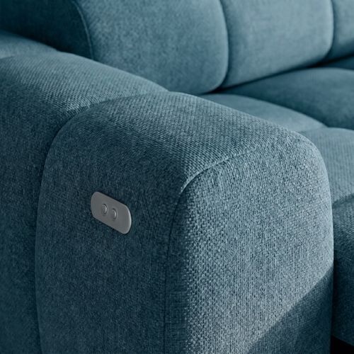 Canapé d'angle relax AUGUSTIN méridienne droit bleu clair vue détaillée