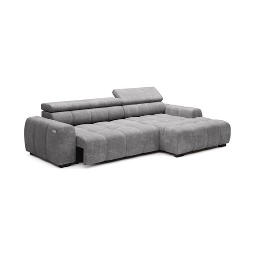 Canapé d'angle relax AUGUSTIN méridienne droit gris clair vue de profil