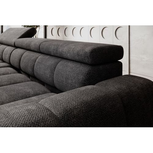 Canapé d'angle relax AUGUSTIN méridienne gauche gris foncé