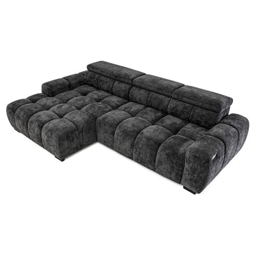 Canapé d'angle relax AUGUSTIN méridienne gauche gris foncé