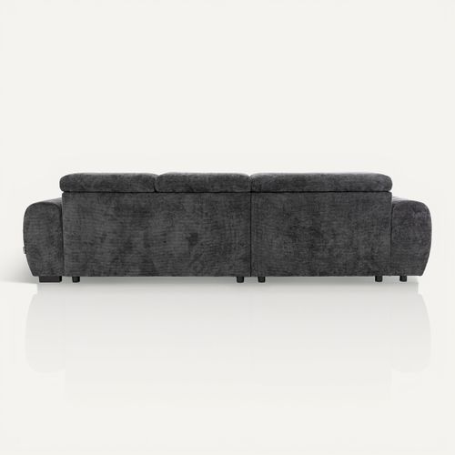 Canapé d'angle relax AUGUSTIN méridienne gauche gris foncé vue de derrière