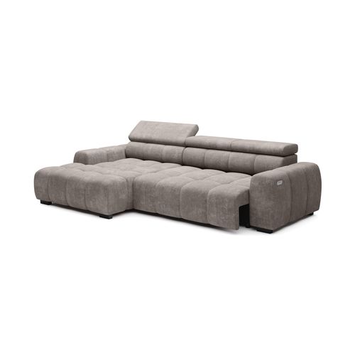 Canapé d'angle relax AUGUSTIN méridienne gauche tissu beige