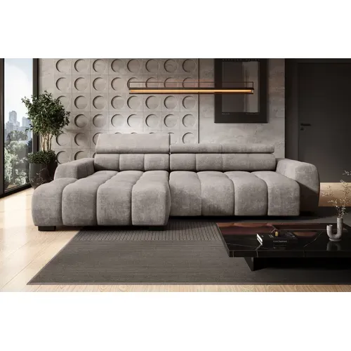 Canapé d'angle relax AUGUSTIN méridienne gauche tissu beige