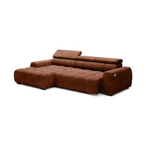 Canapé d'angle relax AUGUSTIN méridienne gauche terra cotta vue de profil