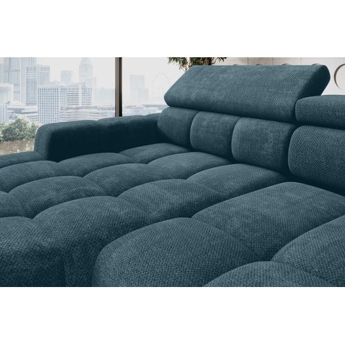 Canapé d'angle relax AUGUSTIN méridienne gauche bleu clair vue accessoires