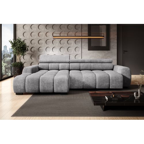 Canapé d'angle relax AUGUSTIN méridienne gauche gris clair