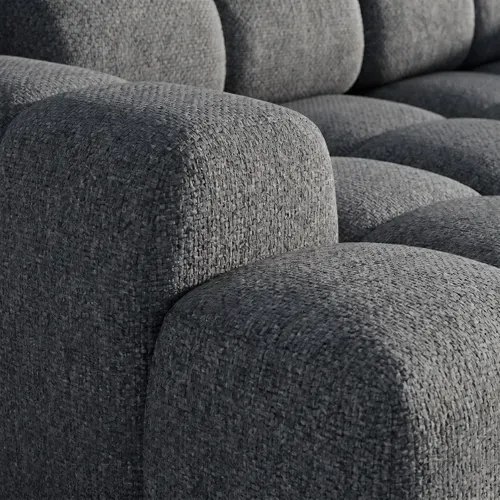 Canapé d'angle relax AUGUSTIN méridienne gauche tissu gris vue détaillée