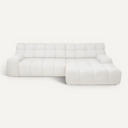 Canapé d'angle relax COCOON méridienne droit blanc cassé vue de face