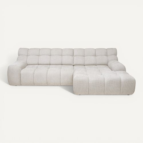 Canapé d'angle relax COCOON méridienne droit tissu beige vue de face