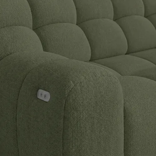 Canapé d'angle relax COCOON méridienne droit tissu vert vue détaillée