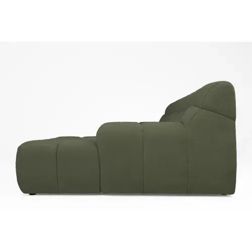 Canapé d'angle relax COCOON méridienne droit tissu vert vue de profil