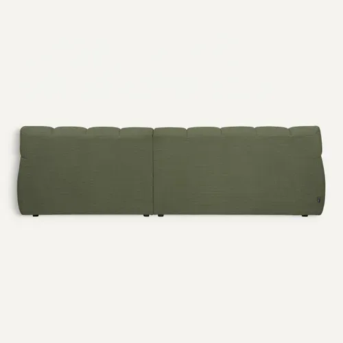 Canapé d'angle relax COCOON méridienne droit tissu vert vue de derrière