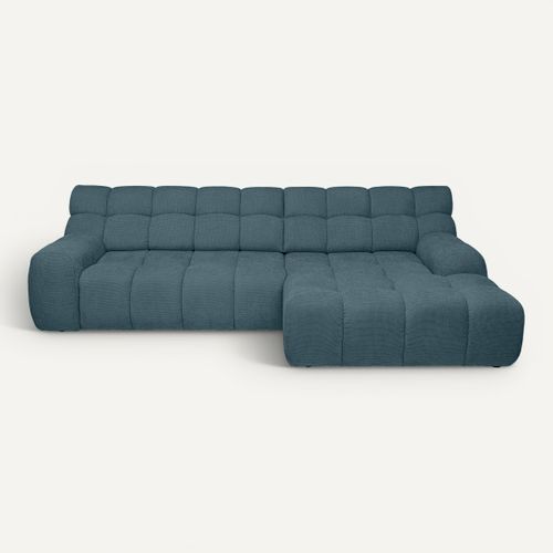 Canapé d'angle relax COCOON méridienne droit bleu clair vue de face