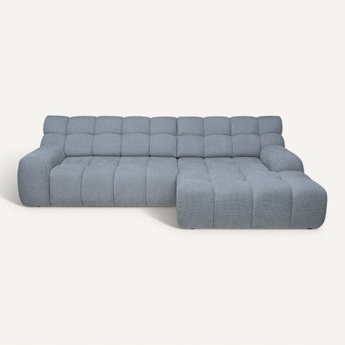 Canapé d'angle relax COCOON méridienne droit tissu gris vue de face