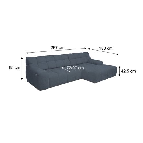 Canapé d'angle relax COCOON méridienne droit gris foncé