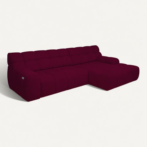 Canapé d'angle relax COCOON méridienne droit bordeaux vue 3/4