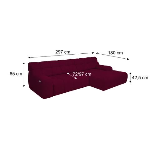 Canapé d'angle relax COCOON méridienne droit bordeaux