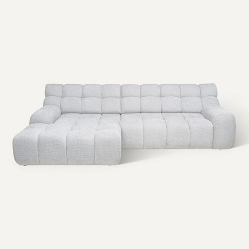 Canapé d'angle relax COCOON méridienne gauche gris clair vue de face