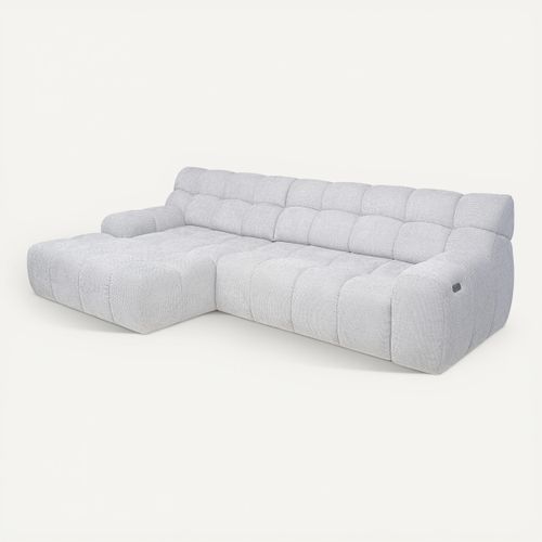 Canapé d'angle relax COCOON méridienne gauche gris clair vue 3/4